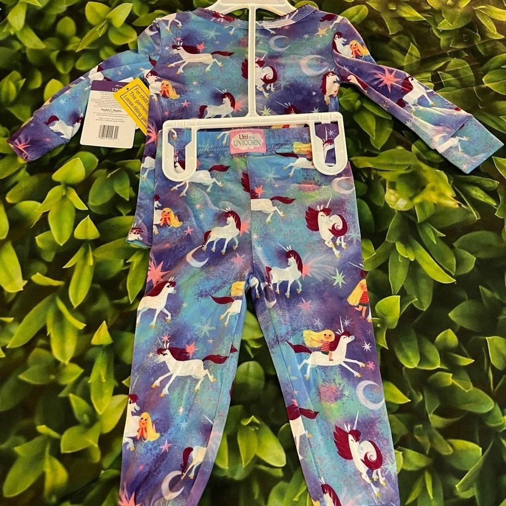 Uni the Unicorn Blue & Purple Unicorns Pajama Set, 12 months, NWT​ - Picture 6 of 6